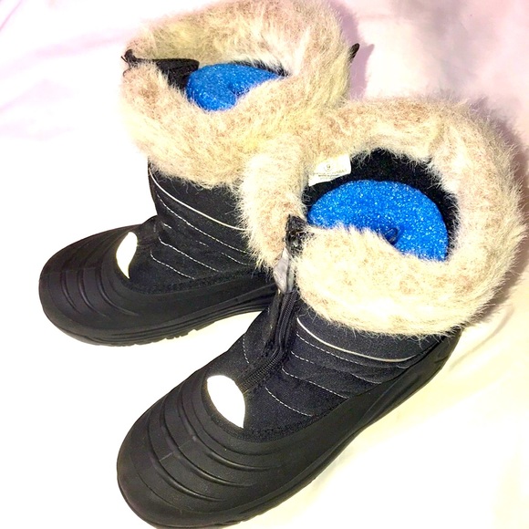 Youth Kids Girl’s Children Sz 9 CG? Snow Boots Zip Up Front Faux Fur Lin… - Picture 1 of 13